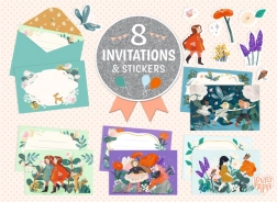 DJECO Geschenkset Einladungen Garden Friends