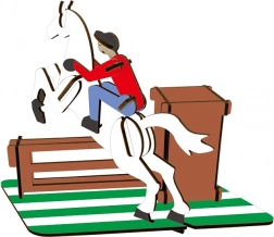 Woodcraft 3D Holzpuzzle Stifthalter Pferderennen