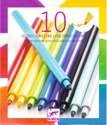 Djeco Filzstifte mit feiner Spitze, 10 Stk.