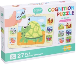 Doppelseitiges Tierpuzzle 27 Teile 25 × 18 cm