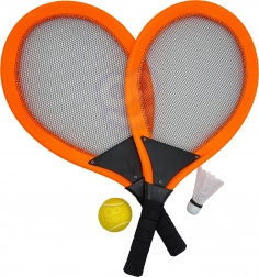 Woopie große Schläger für Tennis und Badminton für Kinder Set mit Ball und Federball