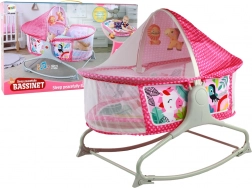 Multifunktionales Babybett mit Schaukel 2-in-1 in Rosa