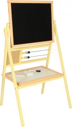 Holztafel für Kinder mit Magnet- und Kreideoberfläche sowie Zählrahmen