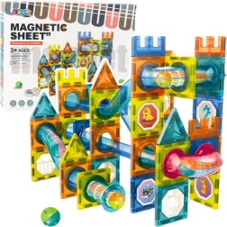Magnetisches Konstruktionsset mit Murmelbahn, 98 Teile