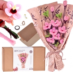 Kreatives DIY-Set – Stoffblumenstrauß SAKURA (Japanische Kirsche)