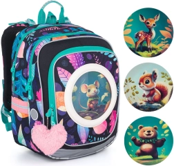 Topgal leichter Schulranzen Rucksack Waldtiere