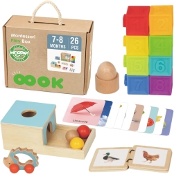 Montessori Lernbox 6-in-1 WOOPIE GREEN für Babys 7–8 Monate, 26 Teile, FSC