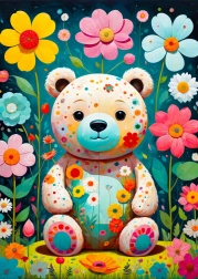 Enjoy Puzzle Blumen‑Teddybär, 1000 Teile