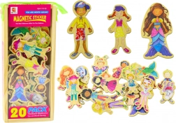 Holzmagnetische Figuren in bunten Kostümen, 20 Stk.