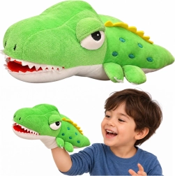Plüsch Krokodil Handpuppe Grün 30 cm