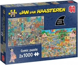 JUMBO Puzzle Jan van Haasteren Musikladen und Sommerstimmung 2x1000 Teile