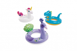 aufblasbarer Kinder-Schwimmring Tiermotiv 86 × 58 cm (Lama, Einhorn, Dinosaurier)