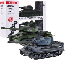 Ferngesteuerte Panzer T‑34 vs. Tiger im Maßstab 1:28 – Kampf‑Set 2,4 GHz