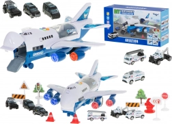 Polizeiflugzeug mit 6 Autos