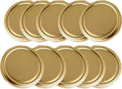 Goldener Metallverschlussdeckel für Einmachgläser 82 mm (10 Stk.)