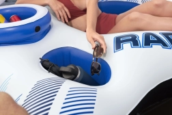 Zweischichtige aufblasbare Insel für 2 Personen mit Rückenlehnen und praktischen Staufächern