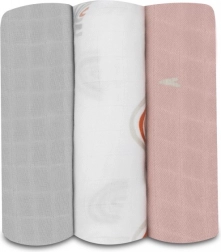 LIONELO Bambus-Mulltücher 3 Stück, 70 × 70 cm – Rainbow