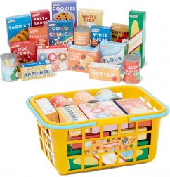 Gelber Einkaufskorb CASDON mit Lebensmitteln für Kinder 3+