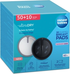Canpol babies Ultra Dry 3D geformte Stilleinlagen, schwarz 60+10 Stk.