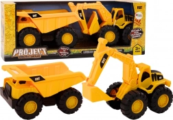 Bausatz Baumaschinen Set Bagger Kipper Umzug Gelb