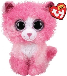 TY Maskottchen rosa Katze mit lockigem Fell Reagan 24 cm