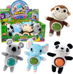 Plüsch-Handpuppenspielzeug zum Drücken mit Wasserperlen, 17 cm, Mix aus Tieren