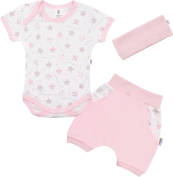 3‑teiliges sommerliches Baumwollset für Babys New Baby Perfect Summer rosa 92