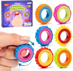 Drehbare sensorische Fidget-Ringe – Set mit 6 Stück
