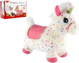 Plüsch-Hüpfspielzeug Einhorn mit Sound, weiß mit Sternchen
