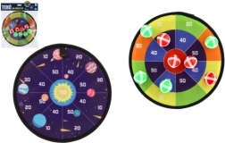 Beidseitige Klett-Dartscheibe mit Bällen