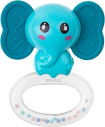 Silikon-Beißring mit Rassel Akuku Elefant