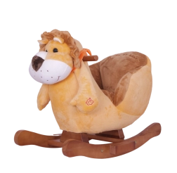 Schaukel-Löwe mit orangefarbenem Schal für Kinder