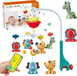 Bett-Mobile mit Projektor und Fernbedienung