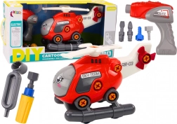 Schraub-Hubschrauber zum Zusammenbauen für Kinder – rot