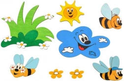 Holzdeko Wiese und Bienen DoDo