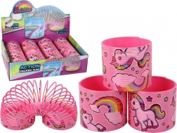 Kultige rosa Entspannungsfeder mit Einhorn 6 cm