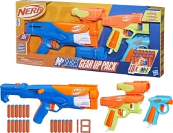 Nerf N Series Gear Up Pack – Blaster-Set (Gewehr und 2 Pistolen) mit 18 Darts