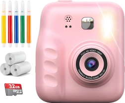 Kinder-Digitalkamera mit Sofortdruck Renew Force, rosa