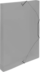 Kunststoff-Archivbox A4 mit Gummiband, rauchgrau