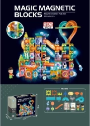 Magnetisches 3D-Konstruktionsset mit Licht, 202 Teile
