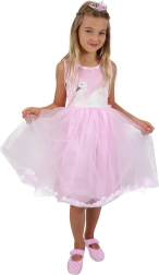 Kinderkostüm Schwanenprinzessin – rosa Kleid mit Tüll (Größe S)