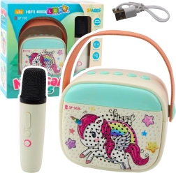 Karaoke-Set für Kinder mit Einhorn und Bluetooth-Mikrofon