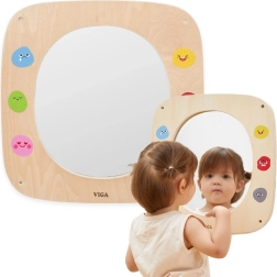 Holzwand-Spiegeltafel mit Emojis VIGA