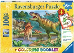 Puzzle Urzeitwelt der Dinosaurier XXL 100 Teile + Malbuch RAVENSBURGER