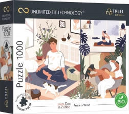 Puzzle TREFL UFT Yoga, Cats & Coffee 1000 Teile