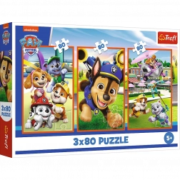 Puzzle 3x80 Hunde-Team Paw Patrol