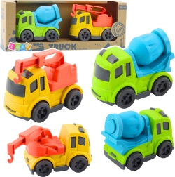 Bauset aus Bio-Kunststoff – Betonmischer und Abschleppwagen mit Haken