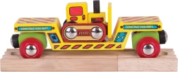 Bigjigs Rail Waggon mit Bulldozer und 2 Gleisen