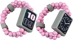 Holz-Doppelarmbanduhr – rosa