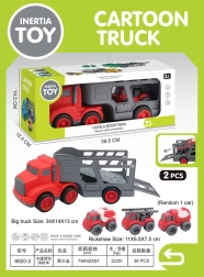 Fahrzeugset Abschleppwagen mit Feuerwehrautos